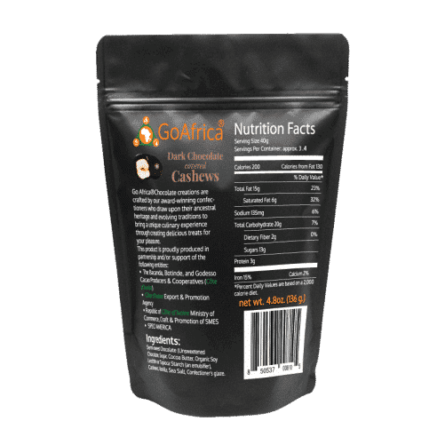 GoAfrica Dark Chocolate Covered Cashews - 4.8oz bag - Image 3