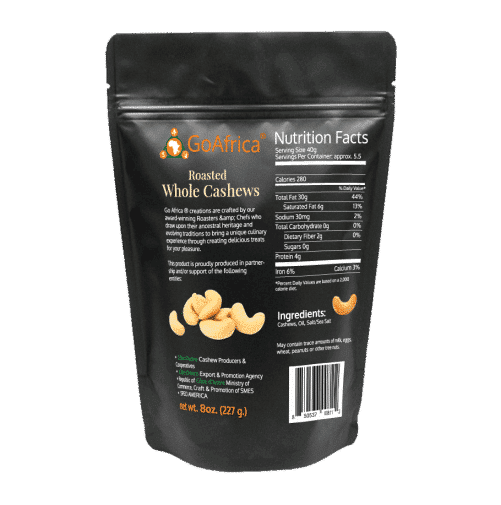 GoAfrica Roasted Cashews - 8oz. bag - Image 3